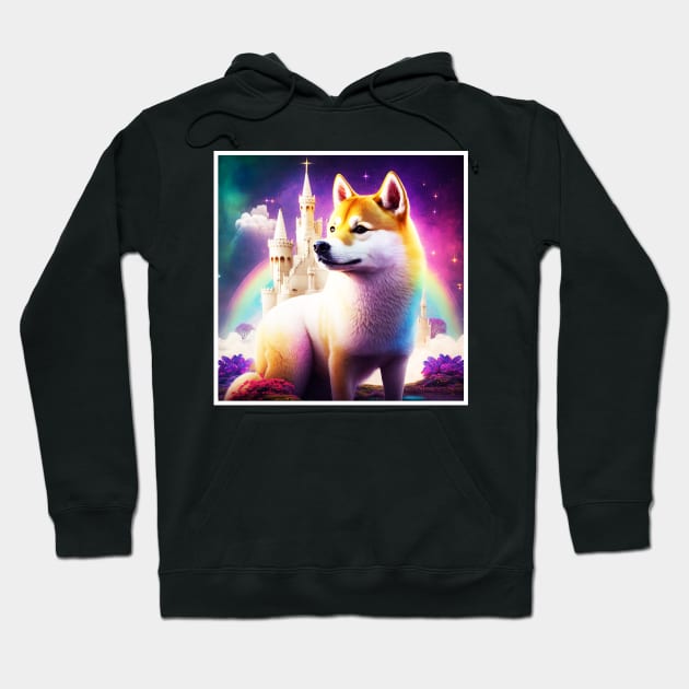 Shiba Inu Dog, Magical Land, Fantasy Hoodie by dukito